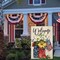 4th of July Mason Jar Flowers Summer Garden Flag 12x18, Patriotic Celebration Double-Sided Decorative Burlap Yard Flag